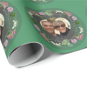 Papel De Regalo 4° Aniversario de la Fruta y la Flora +Foto
