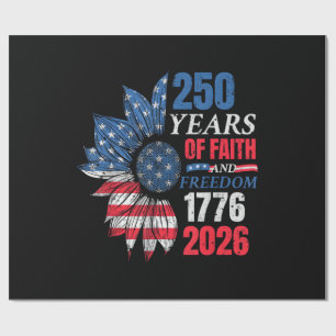 Papel De Regalo 4 de julio bandera americana vintage 250 años 1776