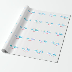 Papel De Regalo 4 de julio día de la independencia añadir nombre t