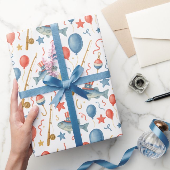 Papel De Regalo 4 de julio Día de la Independencia fiesta para los (Regalar)