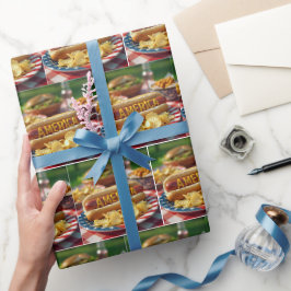 Papel De Regalo 4 de julio Perro caliente estadounidense