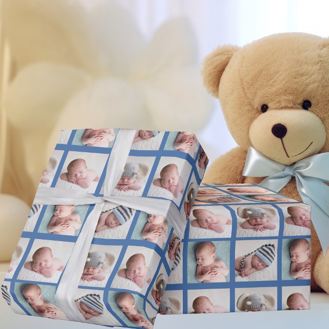 Papel De Regalo 4 Foto niño bebé Personalizado Blue Cute Primer cu (Subido por el creador)