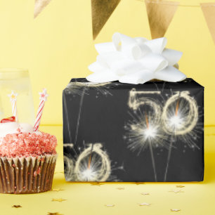 Papel De Regalo 50.ª estafadora de cumpleaños en negro