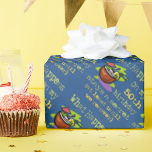 Papel De Regalo 50.ª Fiesta de Cumpleaños. Qué pasa en mi 50°
