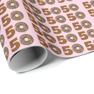 Papel De Regalo 50.ª tarjeta de donut de cumpleaños