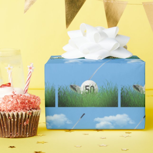 Papel De Regalo 50.º Ball de golf de cumpleaños (Fiesta de cumpleaños )