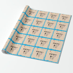Papel De Regalo 50.º cumpleaños sorpresa graciosa de hombre calvo