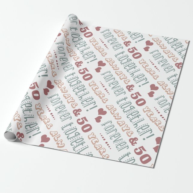 Papel De Regalo 50° aniversario Boda (Desenrollado)