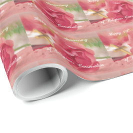 Papel De Regalo 50° Aniversario del Rosa de la Consección Religios