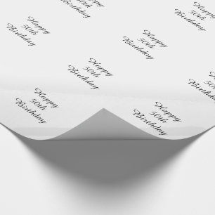 Papel De Regalo 50.o Abrigo del cumpleaños, negro y blanco de