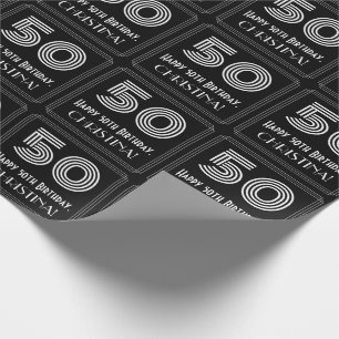 Papel De Regalo 50.o Cumpleaños: Mirada inspirada art déco "50"