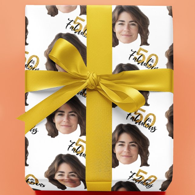 Papel De Regalo 50 y fabulosa foto de cara de Personalizado (Subido por el creador)