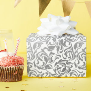 Papel De Regalo 50 y Fabuloso Cumpleaños Fiesta Falsa Plata Ornata