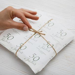 Papel De Regalo 50 y fabuloso nombre de cumpleaños personalizado
