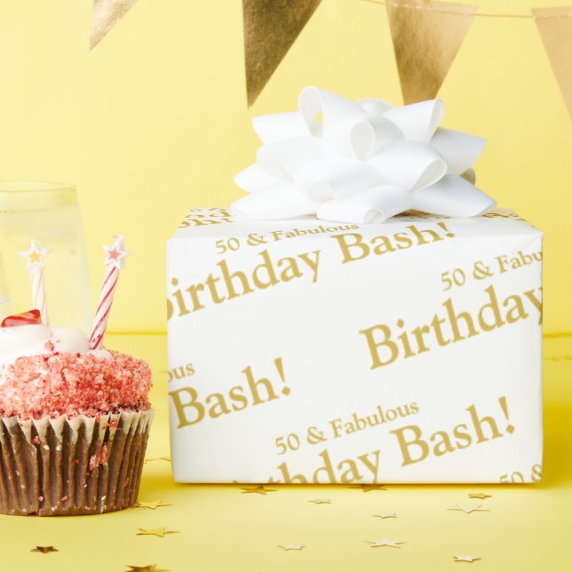 Papel De Regalo 50 y Personalizable fabuloso (Fiesta de cumpleaños )