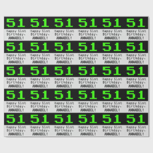 Papel De Regalo 51º cumpleaños - Nerdy / Geeky estilo "51" y nom