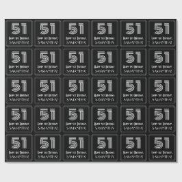 Papel De Regalo 51° cumpleaños: Art Deco inspirado look "51" con n