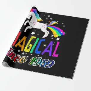 Papel De Regalo 52.º Aniversario Mágico Farting Unicorn Rainbow 19