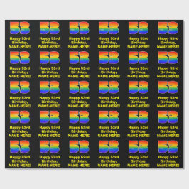 Papel De Regalo 53.º cumpleaños: Inspirado en el arcoiris divertid