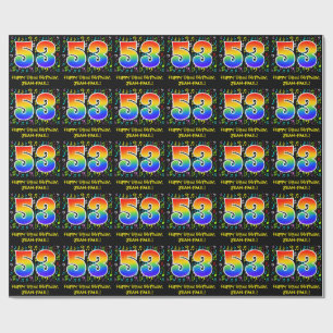 Papel De Regalo 53° cumpleaños: Símbolos musicales coloridos, arco