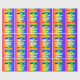 Papel De Regalo 54º cumpleaños: Colorido, divertido patrón arcoiri