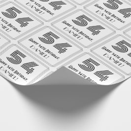 Papel De Regalo 54º cumpleaños: Estilo inspirado en el Art Deco "5