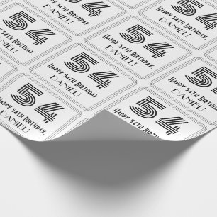 Papel De Regalo 54º cumpleaños: Estilo inspirado en el Art Deco "5