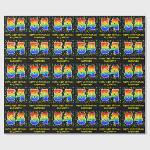 Papel De Regalo 54º cumpleaños: Símbolos de música colorida, arcoi