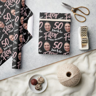Papel De Regalo 550.º rosa de guión gráfico de cumpleaños personal