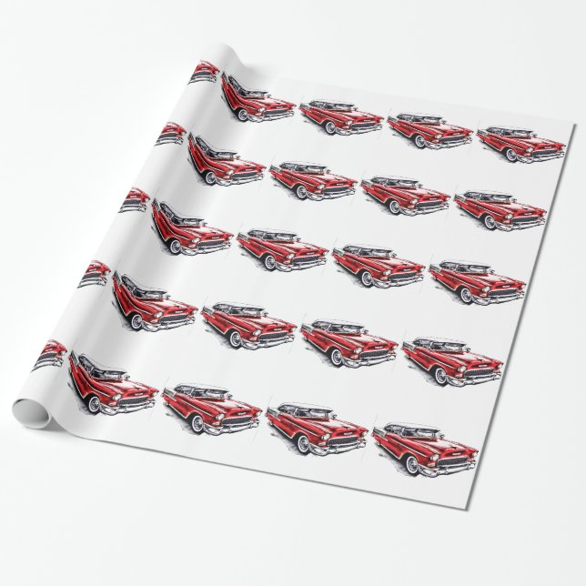 Papel De Regalo 55 Chevy (Desenrollado)