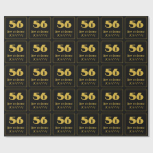 Papel De Regalo 56º cumpleaños - Aspecto inspirado en el Art Deco