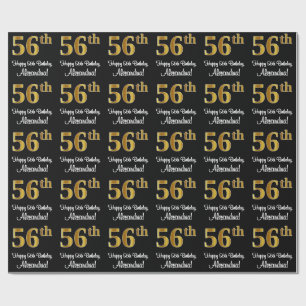 Papel De Regalo 56.º cumpleaños: elegante y lujoso aspecto de Faux