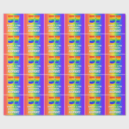 Papel De Regalo 57º cumpleaños: Colorido, divertido patrón arcoiri
