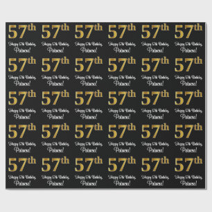 Papel De Regalo 57.º cumpleaños: elegante y lujoso aspecto de Faux