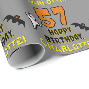 Papel De Regalo 57.º cumpleaños: Temática espeluznante de Hallowee