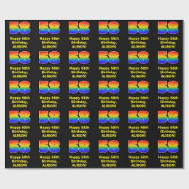 Papel De Regalo 58º cumpleaños: Inspirado arcoiris divertido y col