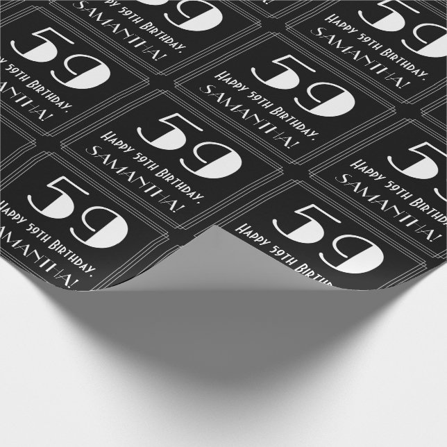 Papel De Regalo 59º cumpleaños - Aspecto inspirado en el Art Deco  (Esquina)