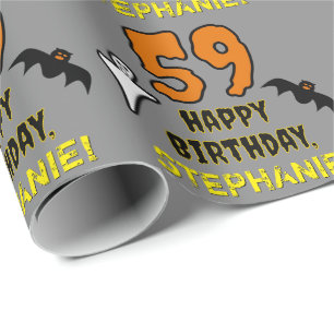 Papel De Regalo 59.º cumpleaños: Temática espeluznante de Hallowee