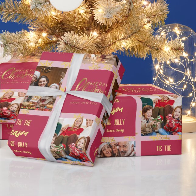 Papel De Regalo 5 su foto Feliz Navidad. (Vacaciones)