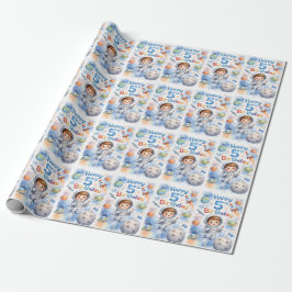 Papel De Regalo 5th Birthday Boy Astronaut Blast off Planets