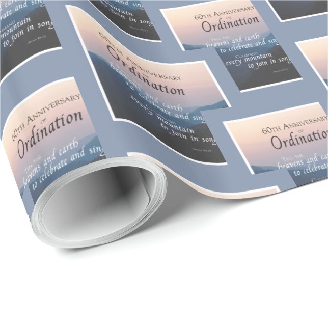 Papel De Regalo 60° Aniversario de la Ordenación Felicitaciones (Esquina del rollo)
