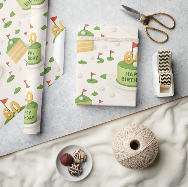 Papel De Regalo 60 Aniversario del Golf para Golfer (Artesanía)