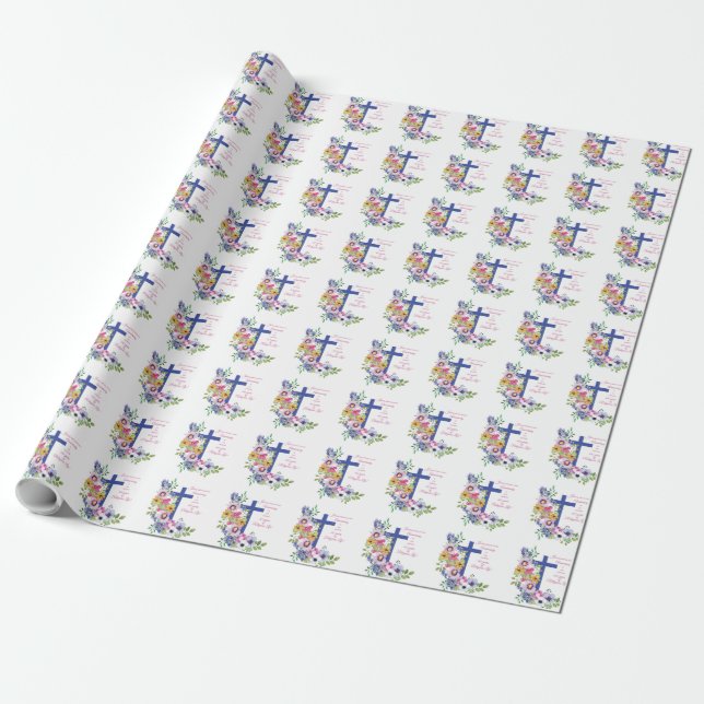 Papel De Regalo 60° Aniversario, monja, Cruz de la Vida Religiosa (Desenrollado)