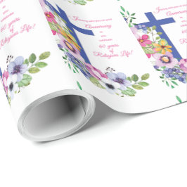 Papel De Regalo 60° Aniversario, monja, Cruz de la Vida Religiosa