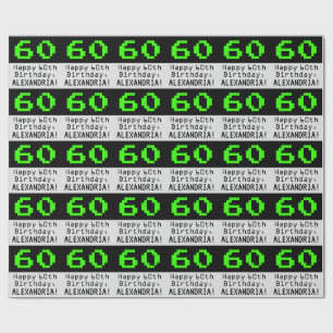 Papel De Regalo 60 cumpleaños - Nerdy / Geeky Style "60" y nombre