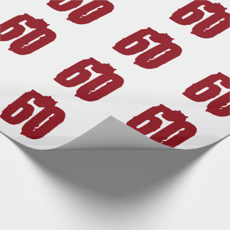 Papel De Regalo 60.o Cumpleaños, texto rojo en blanco
