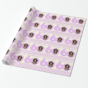 Papel De Regalo 60.o Embalaje púrpura de la crema del damasco de