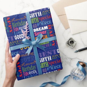 Papel De Regalo 60.o monograma personalizado de la fiesta de