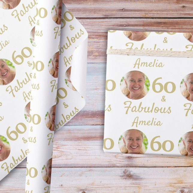 Papel De Regalo 60 y fabulosa foto de cumpleaños número 60 (Subido por el creador)