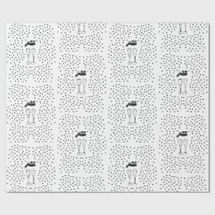 Papel De Regalo 60 y mano esparcido negro y blanco